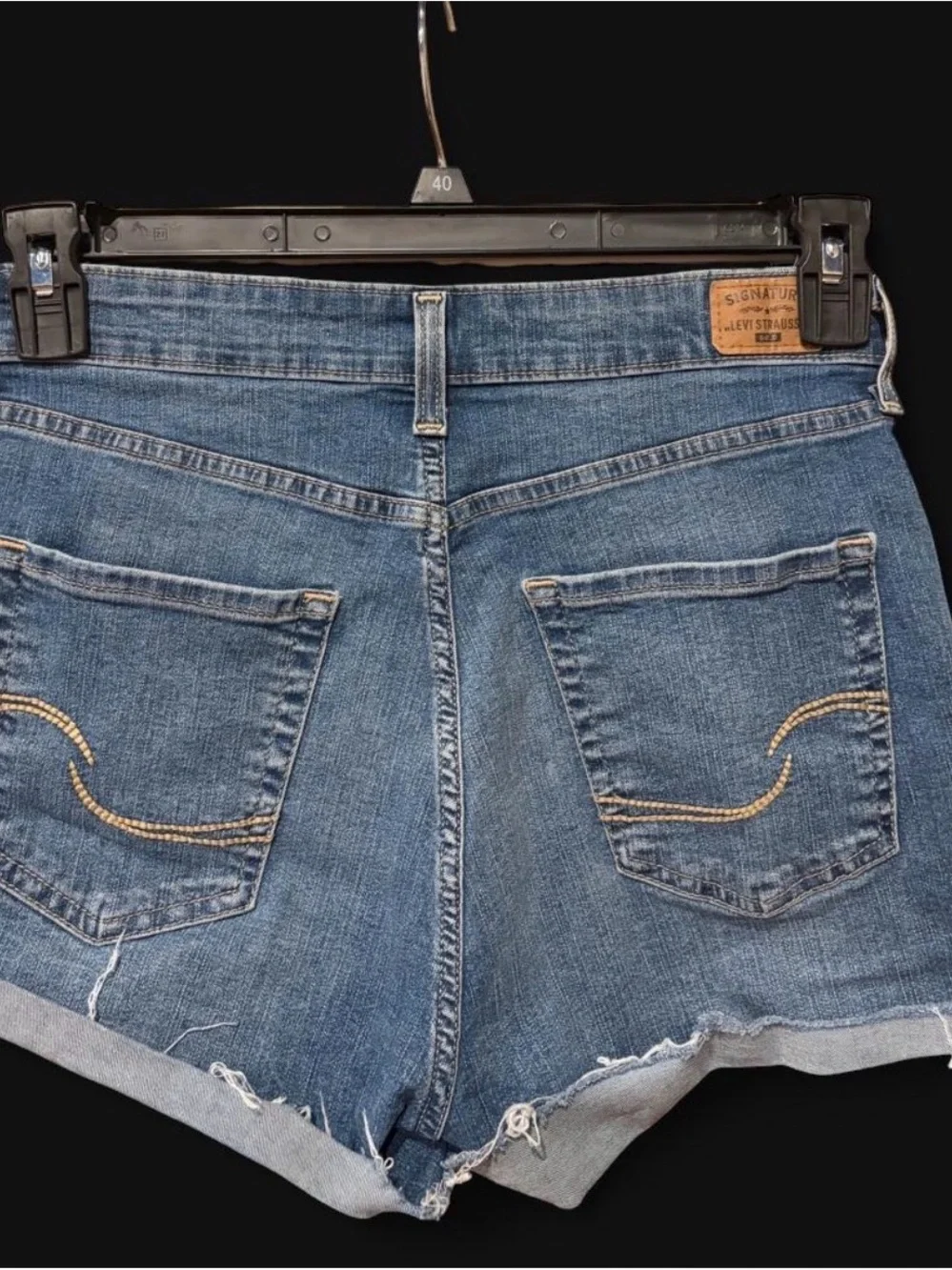 Levi's high rise blue denim shorts